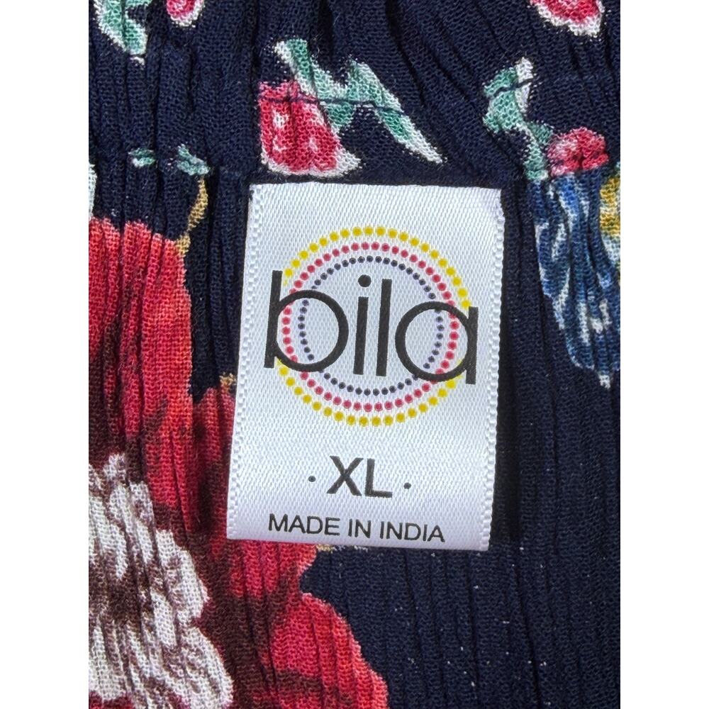 Bila Women's XL Boho Floral Sleeveless Maxi Blue Print Resort Casual Boho Dress - Picture 3 of 10